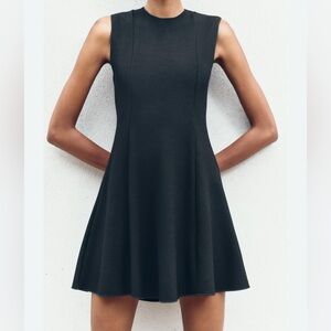 Nwt-Zara- STRETCH KNIT SKATER DRESS-S